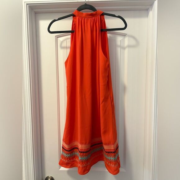 THML Vibrant Orange Embroidered Mini Dress - Picture 3 of 4